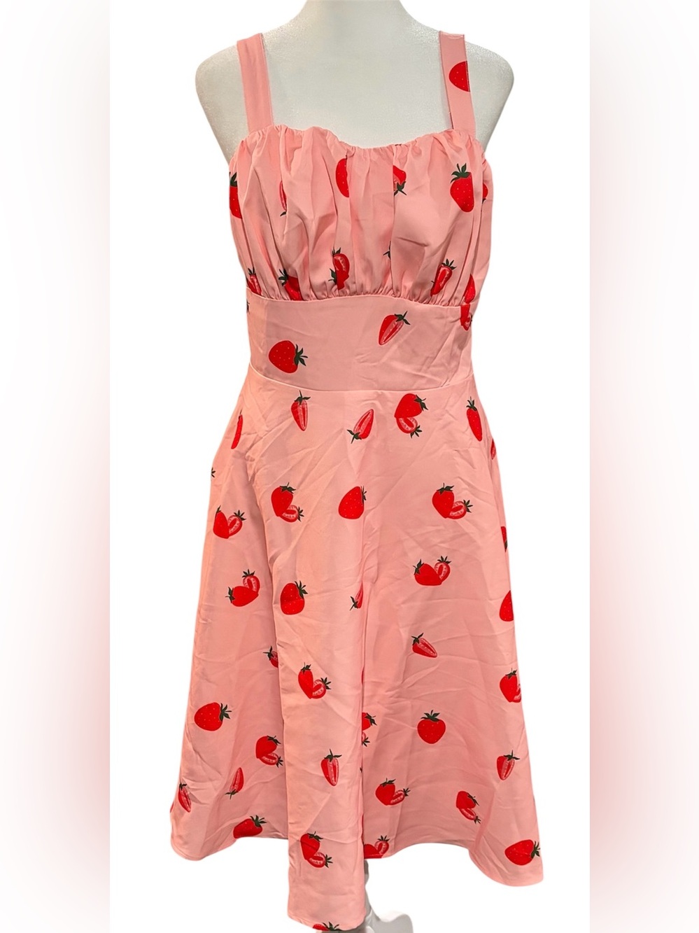 Belle Pogue Vintage Style Strawberry Print Dress